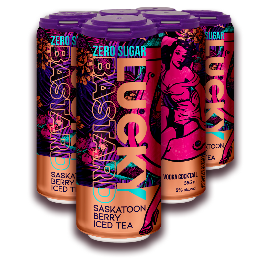 Lucky Bastard Saskatoon Berry Hard Iced Tea 6 Cans Coop Wine Spirits