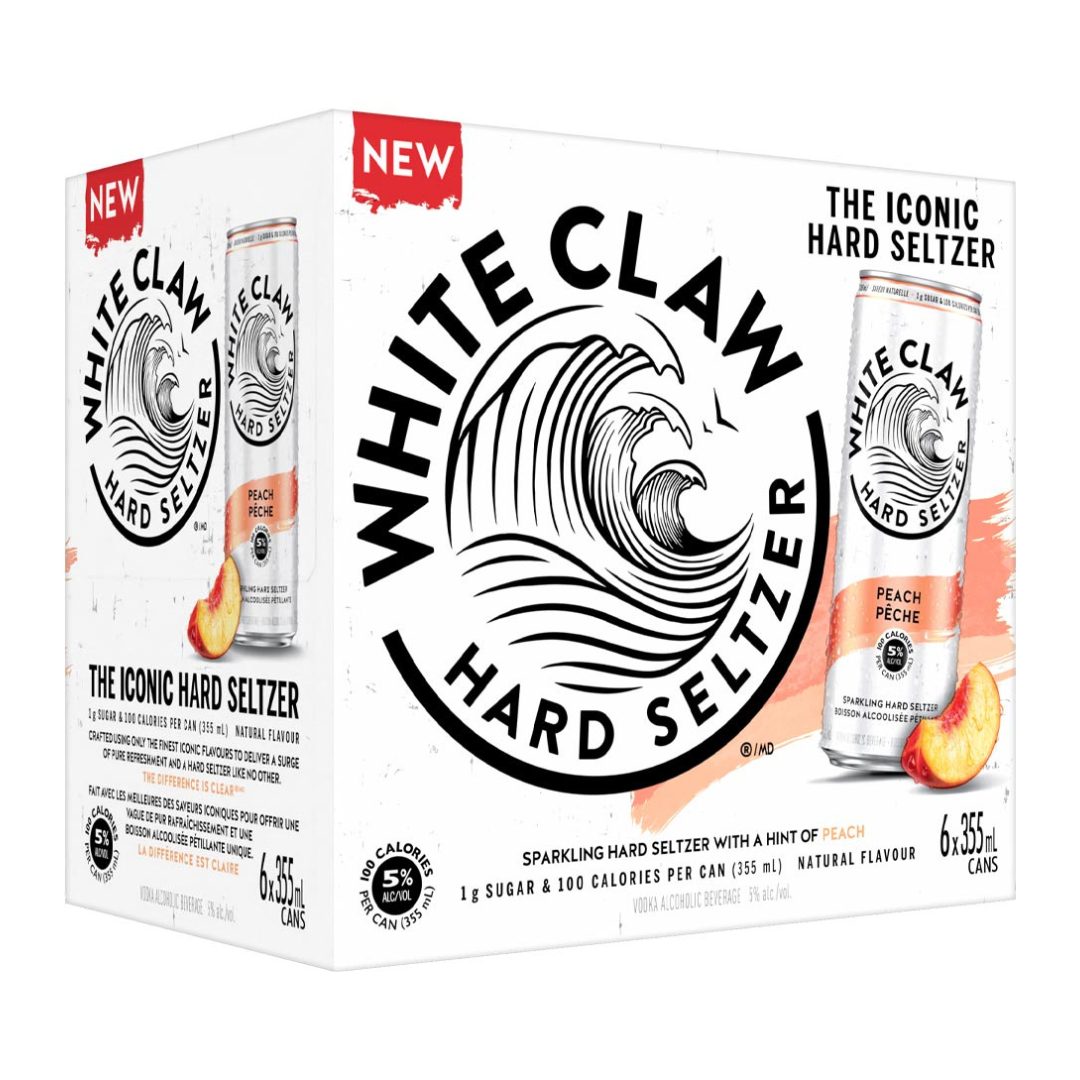 こーじタチカワ◆バーチカル◆W4100×H2000◆Z-2506BL21 White Claw Peach 6 cans – Co-op Wine Spirits Beer Saskatoon