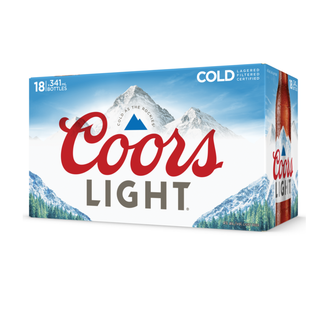 PRE - PACKED COORS LIGHT 355ML 18UC CAN - 18PK