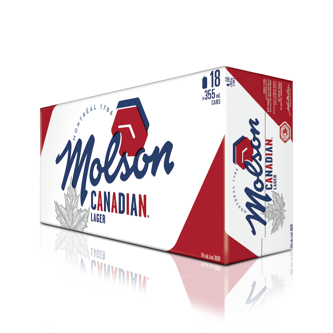 PRE - PACKED 18C MOLSON CANADIAN 355ML CAN - 18PK